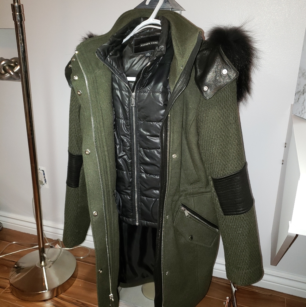Andrew Marc womens jacket with fox fur